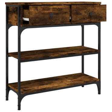 vidaXL Τραπέζι Κονσόλα Καπνιστή Δρυς 72,5x25x75cm Επεξεργ. Ξύλο 1 τεμ.