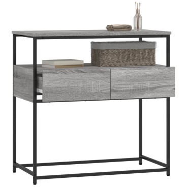 vidaXL Τραπέζι Κονσόλα Γκρι Sonoma 75x40x75cm Επεξεργασμένο Ξύλο 1 τεμ.