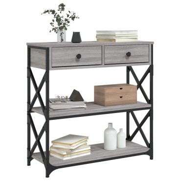 vidaXL Τραπέζι Κονσόλα Γκρι Sonoma 75x28x75cm Επεξεργασμένο Ξύλο 1 τεμ.