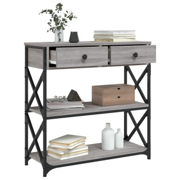 vidaXL Τραπέζι Κονσόλα Γκρι Sonoma 75x28x75cm Επεξεργασμένο Ξύλο 1 τεμ.