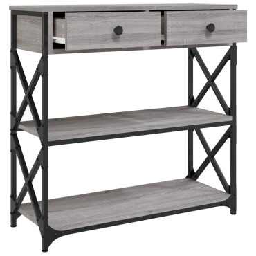 vidaXL Τραπέζι Κονσόλα Γκρι Sonoma 75x28x75cm Επεξεργασμένο Ξύλο 1 τεμ.