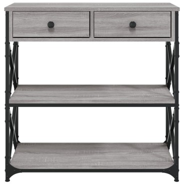 vidaXL Τραπέζι Κονσόλα Γκρι Sonoma 75x28x75cm Επεξεργασμένο Ξύλο 1 τεμ.