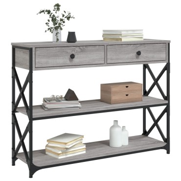 vidaXL Τραπέζι Κονσόλα Γκρι Sonoma 100x28x75cm Επεξεργασμένο Ξύλο 1 τεμ.