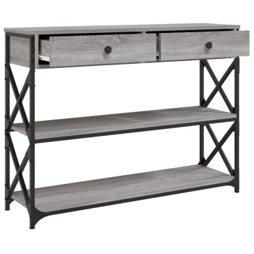 vidaXL Τραπέζι Κονσόλα Γκρι Sonoma 100x28x75cm Επεξεργασμένο Ξύλο 1 τεμ.