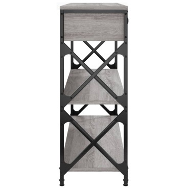vidaXL Τραπέζι Κονσόλα Γκρι Sonoma 100x28x75cm Επεξεργασμένο Ξύλο 1 τεμ.