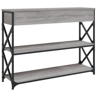 vidaXL Τραπέζι Κονσόλα Γκρι Sonoma 100x28x75cm Επεξεργασμένο Ξύλο 1 τεμ.
