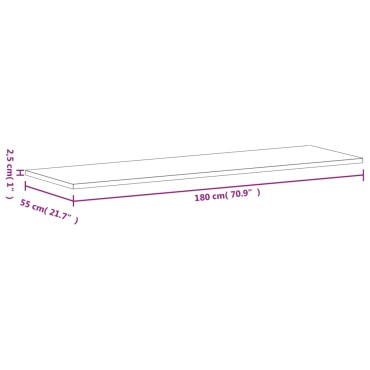 vidaXL Επιφάνεια Γραφείου 180x55x2,5cm από Μασίφ Ξύλο Οξιάς