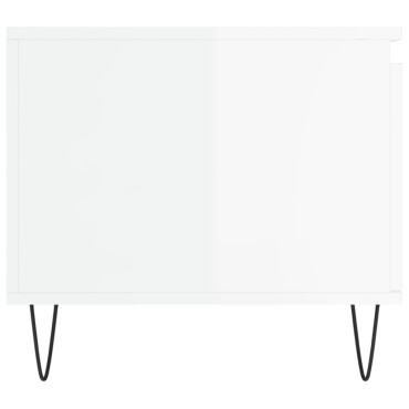 vidaXL Τραπεζάκι Σαλονιού Γυαλ. Λευκό 100x50x45cm Επεξεργ. Ξύλο 1 τεμ.