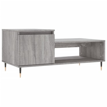 vidaXL Τραπεζάκι Σαλονιού Γκρι Sonoma 100x50x45cm Επεξεργασμένο Ξύλο 1 τεμ.