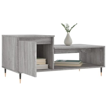 vidaXL Τραπεζάκι Σαλονιού Γκρι Sonoma 100x50x45cm Επεξεργασμένο Ξύλο 1 τεμ.