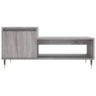 vidaXL Τραπεζάκι Σαλονιού Γκρι Sonoma 100x50x45cm Επεξεργασμένο Ξύλο 1 τεμ.