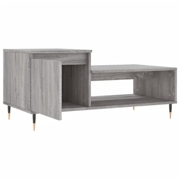 vidaXL Τραπεζάκι Σαλονιού Γκρι Sonoma 100x50x45cm Επεξεργασμένο Ξύλο 1 τεμ.