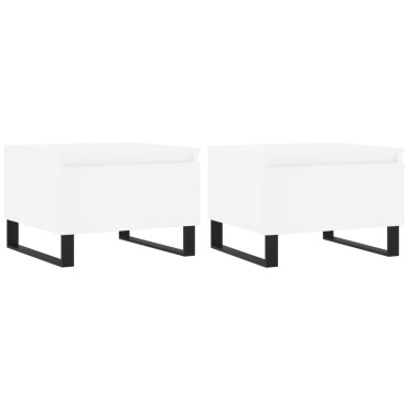 vidaXL Τραπεζάκια Σαλονιού 2 τεμ. Λευκά 50x46x35cm Επεξεργ. Ξύλο