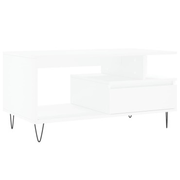 vidaXL Τραπεζάκι Σαλονιού Λευκό 90x49 x45cm από Επεξεργασμένο Ξύλο 1 τεμ.