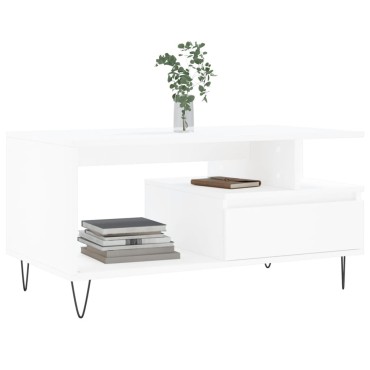 vidaXL Τραπεζάκι Σαλονιού Λευκό 90x49 x45cm από Επεξεργασμένο Ξύλο 1 τεμ.