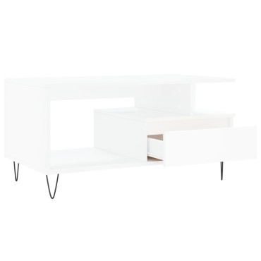 vidaXL Τραπεζάκι Σαλονιού Λευκό 90x49 x45cm από Επεξεργασμένο Ξύλο 1 τεμ.