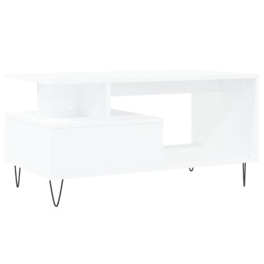 vidaXL Τραπεζάκι Σαλονιού Λευκό 90x49 x45cm από Επεξεργασμένο Ξύλο 1 τεμ.