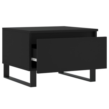 vidaXL Τραπεζάκια Σαλονιού 2 τεμ. Μαύρα 50x46x35cm Επεξεργ. Ξύλο