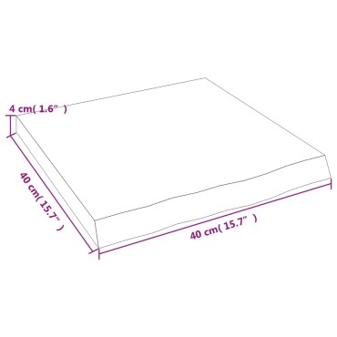 vidaXL Πάγκος Μπάνιου Σκούρο Καφέ 40x40x(2-4) εκ. Επεξ. Μασίφ Ξύλο