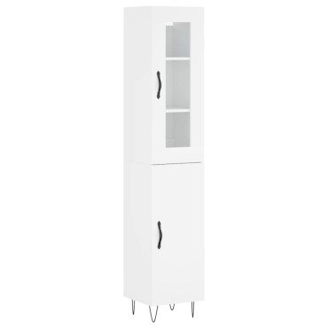 vidaXL Ντουλάπι Λευκό 34,5x34x180cm από Επεξεργασμένο Ξύλο 1 τεμ.