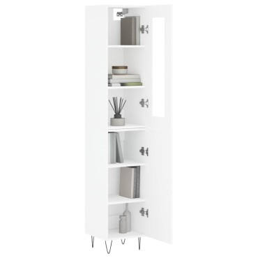 vidaXL Ντουλάπι Λευκό 34,5x34x180cm από Επεξεργασμένο Ξύλο 1 τεμ.
