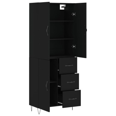 vidaXL Ντουλάπι Μαύρο 69,5x34x180cm από Επεξεργασμένο Ξύλο 1 τεμ.
