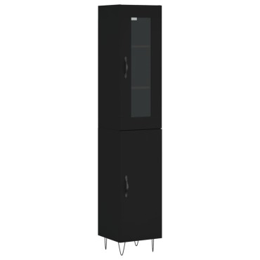 vidaXL Ντουλάπι Μαύρο 34,5x34x180cm από Επεξεργασμένο Ξύλο 1 τεμ.