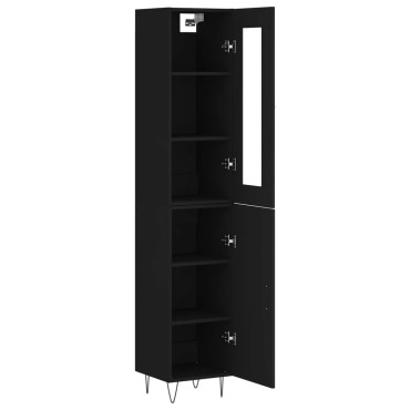 vidaXL Ντουλάπι Μαύρο 34,5x34x180cm από Επεξεργασμένο Ξύλο 1 τεμ.