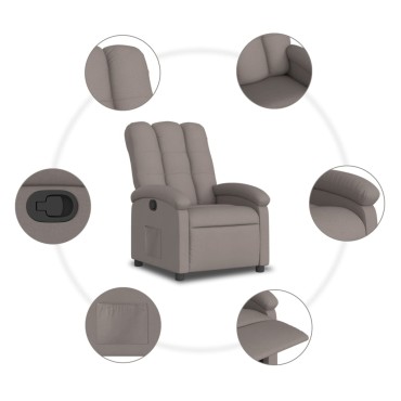 vidaXL Πολυθρόνα Ανακλινόμενη Taupe Υφασμάτινη 70x93x101cm 1 τεμ.