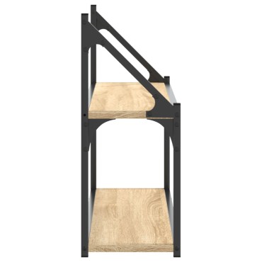 vidaXL Ραφιέρα Τοίχου με 2 Ράφια Sonoma Δρυς 80x21x51cm Επεξεργ. Ξύλο 1 τεμ.