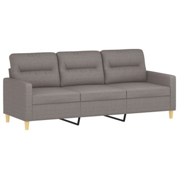 vidaXL Καναπές Τριθέσιος Taupe Υφασμάτινος 198x77x80cm 1 τεμ.