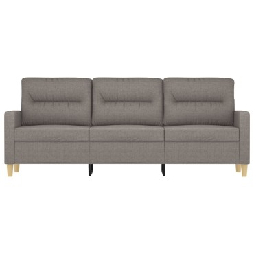 vidaXL Καναπές Τριθέσιος Taupe Υφασμάτινος 198x77x80cm 1 τεμ.