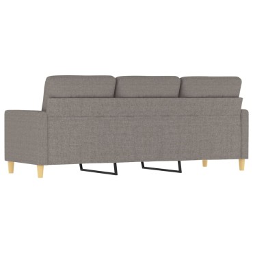 vidaXL Καναπές Τριθέσιος Taupe Υφασμάτινος 198x77x80cm 1 τεμ.
