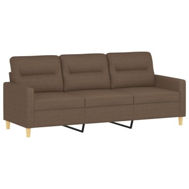 vidaXL Καναπές Τριθέσιος Καφέ Υφασμάτινος 198x77x80cm 1 τεμ.