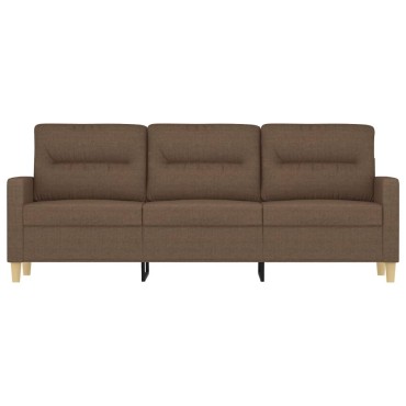 vidaXL Καναπές Τριθέσιος Καφέ Υφασμάτινος 198x77x80cm 1 τεμ.