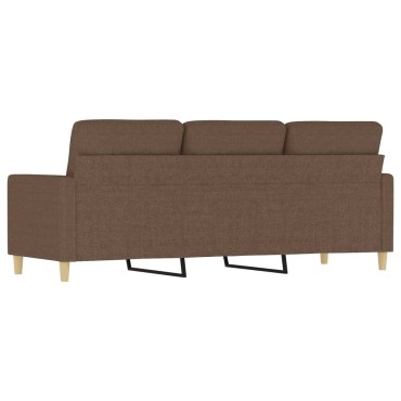 vidaXL Καναπές Τριθέσιος Καφέ Υφασμάτινος 198x77x80cm 1 τεμ.