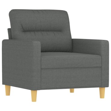 vidaXL Πολυθρόνα Σκούρο Γκρι Υφασμάτινη 78x77x80cm 1 τεμ. Γωνιακός
