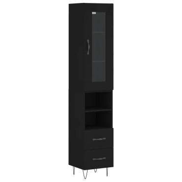 vidaXL Ντουλάπι Μαύρο 34,5x34x180cm από Επεξεργασμένο Ξύλο 1 τεμ.