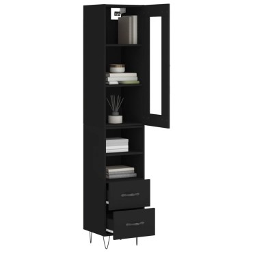 vidaXL Ντουλάπι Μαύρο 34,5x34x180cm από Επεξεργασμένο Ξύλο 1 τεμ.