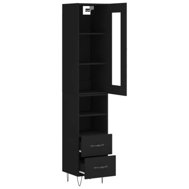 vidaXL Ντουλάπι Μαύρο 34,5x34x180cm από Επεξεργασμένο Ξύλο 1 τεμ.