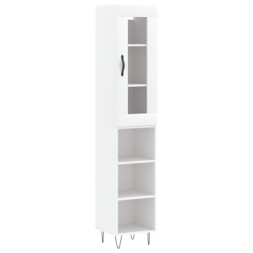 vidaXL Ντουλάπι Λευκό 34,5x34x180cm από Επεξεργασμένο Ξύλο 1 τεμ.