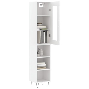 vidaXL Ντουλάπι Λευκό 34,5x34x180cm από Επεξεργασμένο Ξύλο 1 τεμ.