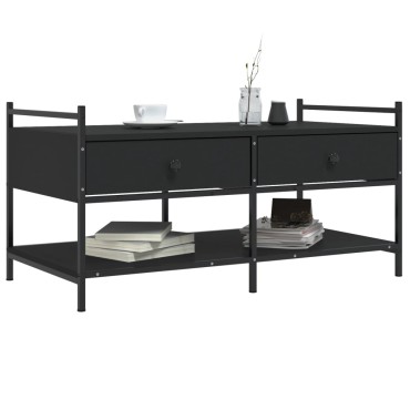 vidaXL Τραπεζάκι Σαλονιού Μαύρο 99x50x50cm Επεξεργασμένο Ξύλο 1 τεμ.