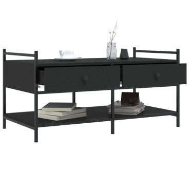 vidaXL Τραπεζάκι Σαλονιού Μαύρο 99x50x50cm Επεξεργασμένο Ξύλο 1 τεμ.