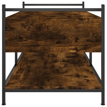 vidaXL Τραπεζάκι Σαλονιού Καπνιστή Δρυς 99x50x50cm Επεξεργασμ. Ξύλο 1 τεμ.