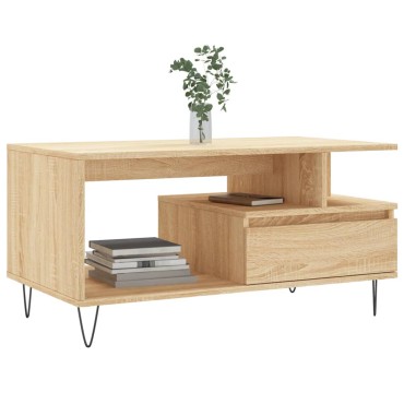 vidaXL Τραπεζάκι Σαλονιού Sonoma Δρυς 90x49x45cm Επεξεργασμένο Ξύλο 1 τεμ.