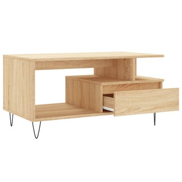 vidaXL Τραπεζάκι Σαλονιού Sonoma Δρυς 90x49x45cm Επεξεργασμένο Ξύλο 1 τεμ.