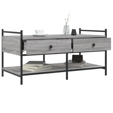 vidaXL Τραπεζάκι Σαλονιού Γκρι Sonoma 99x50x50cm Επεξεργασμένο Ξύλο 1 τεμ.