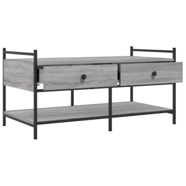 vidaXL Τραπεζάκι Σαλονιού Γκρι Sonoma 99x50x50cm Επεξεργασμένο Ξύλο 1 τεμ.