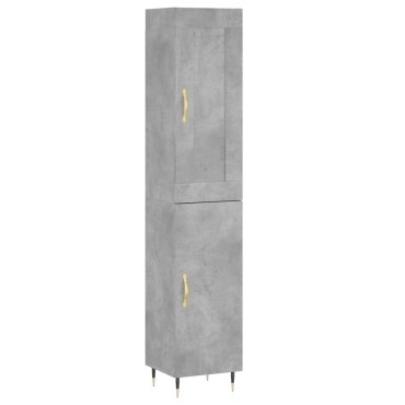 vidaXL Ντουλάπι Γκρι Σκυροδέματος 34,5x34x180cm Επεξεργασμένο Ξύλο 1 τεμ.